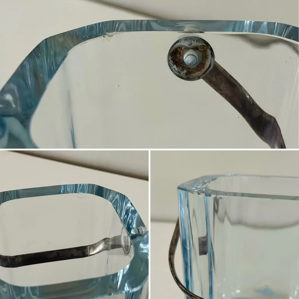 Vintage midcentury Swedish glass ice bucket